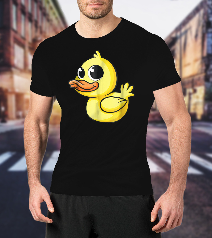 Cute Yellow Cartoon Duckling Baby Duck Bird T-Shirt