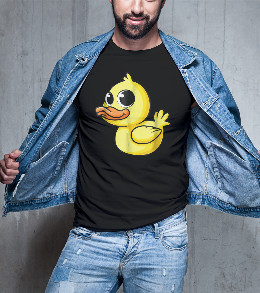 Cute Yellow Cartoon Duckling Baby Duck Bird T-Shirt