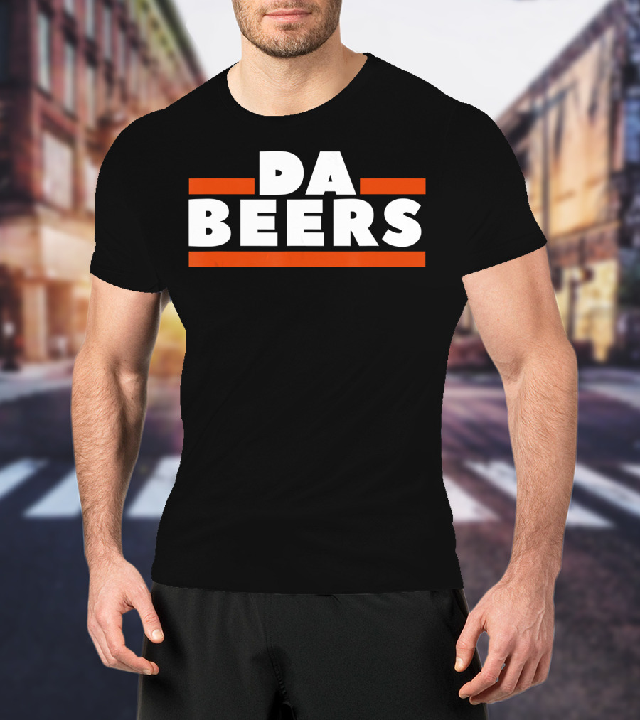 DA BEERS Chicago Bears Parody Orange And Blue Drunk Tailgate T-Shirt
