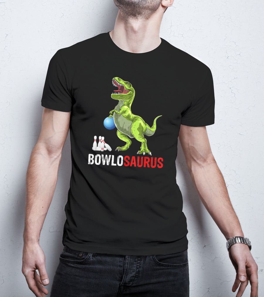 Bowlosaurus Dinosaur Bowler Funny Bowling T-Shirt
