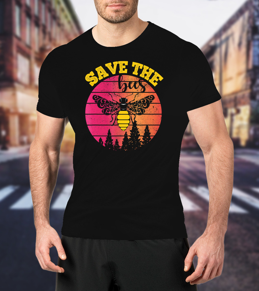 Save The Bees Distressed Honey Bee Lovers T-Shirt