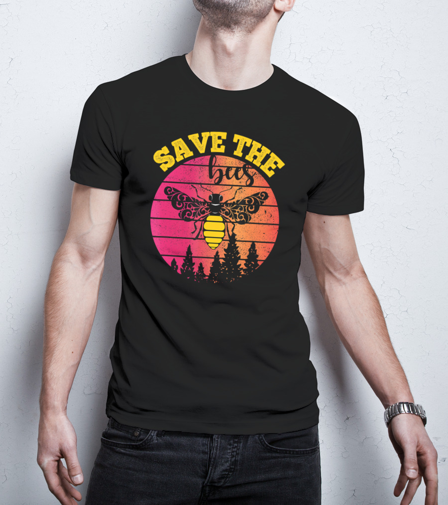 Save The Bees Distressed Honey Bee Lovers T-Shirt