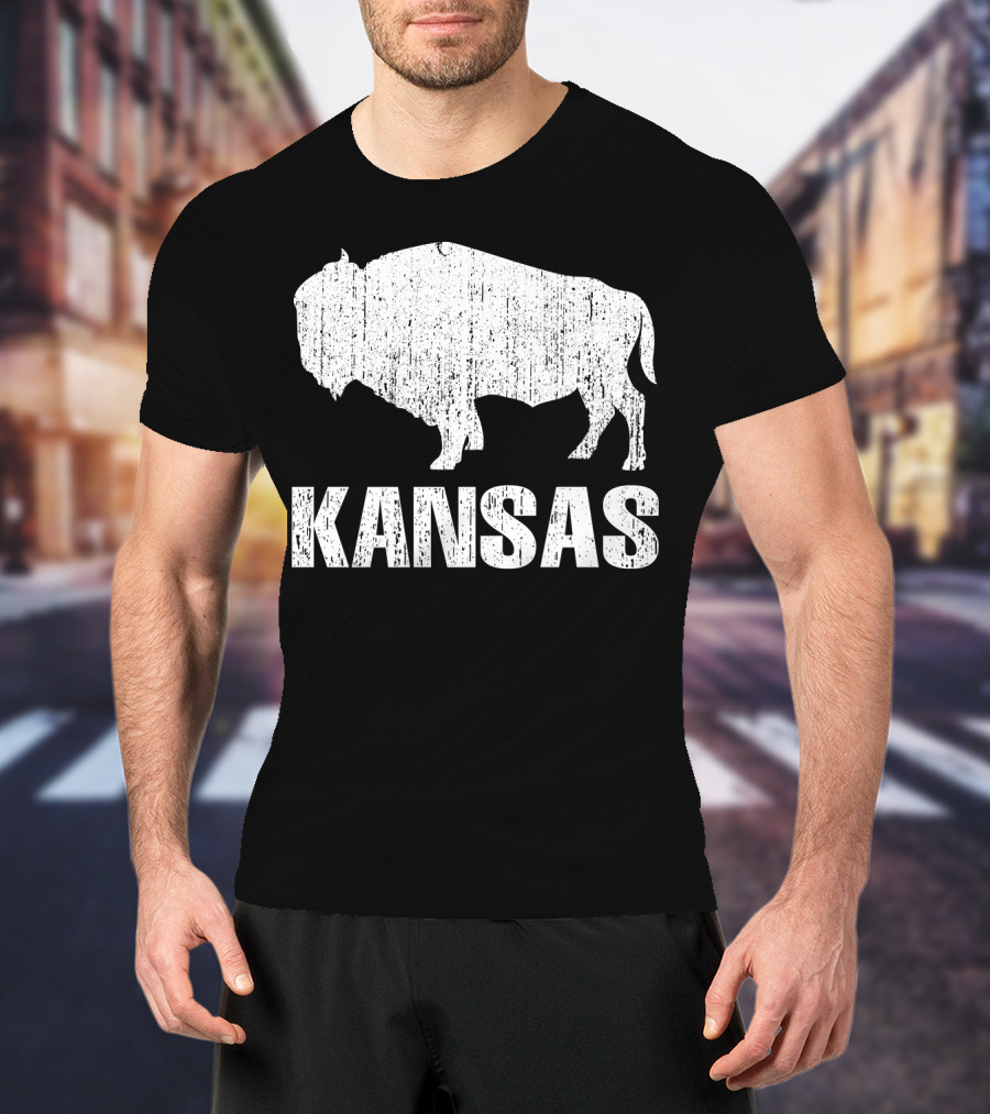 Distressed Kansas State Buffalo T-Shirt