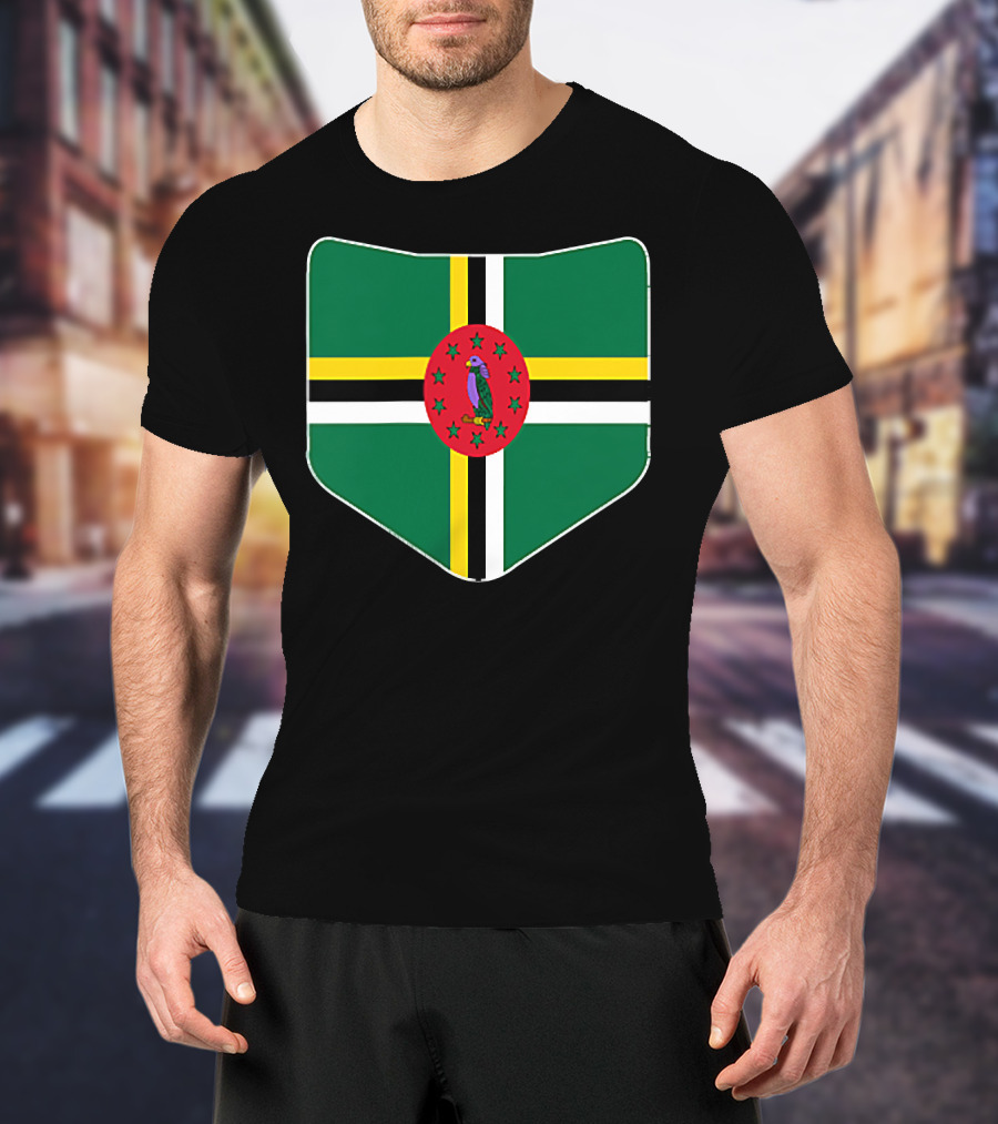 Dominica Flag With Printed Dominic Emblem T-Shirt