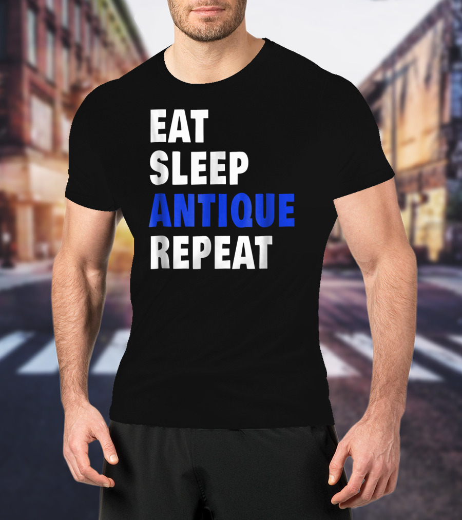 Eat Sleep Antique Repeat Antiquing Fan T-Shirt