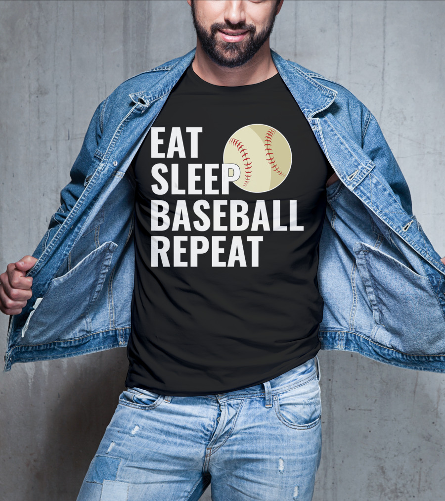 Eat Sleep Baseball Repeat Men Kid Bo Sports Lifestyle T-Shirt