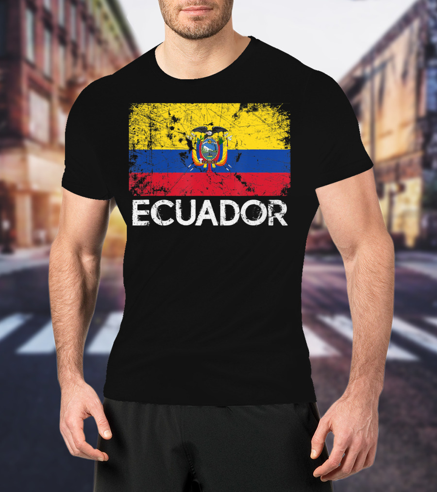 Ecuador Vintage Flag Grunge T-Shirt