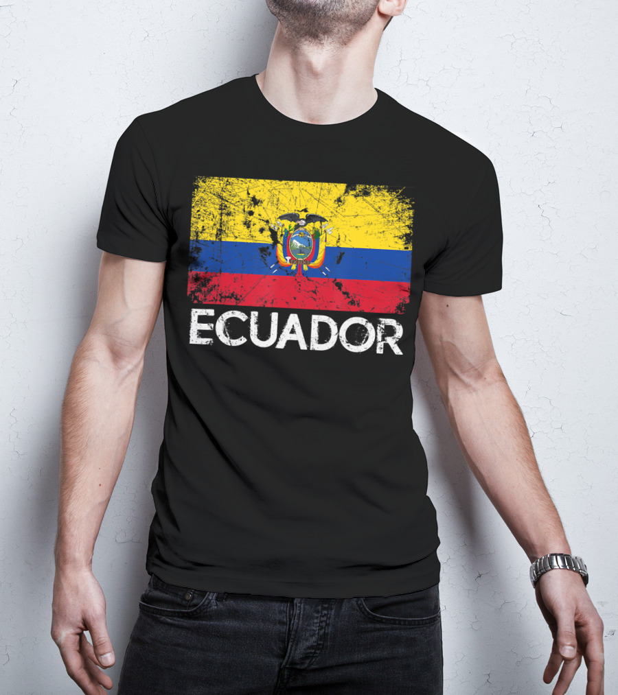 Ecuador Vintage Flag Grunge T-Shirt