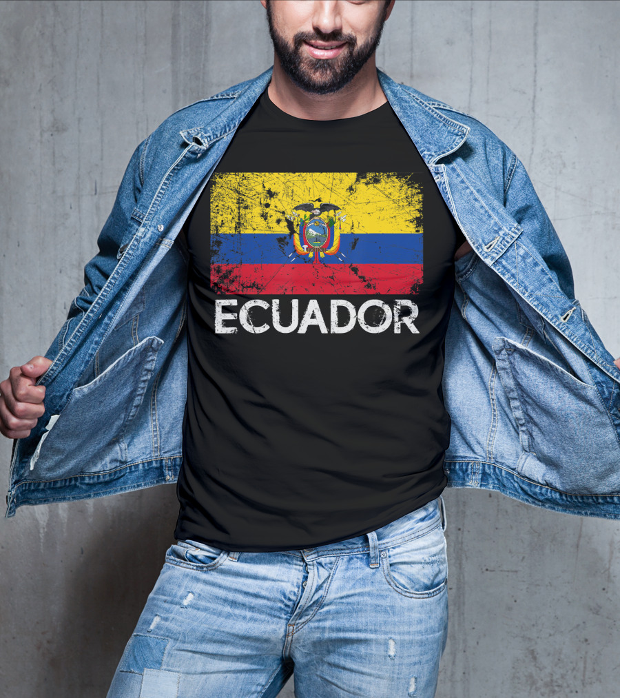 Ecuador Vintage Flag Grunge T-Shirt