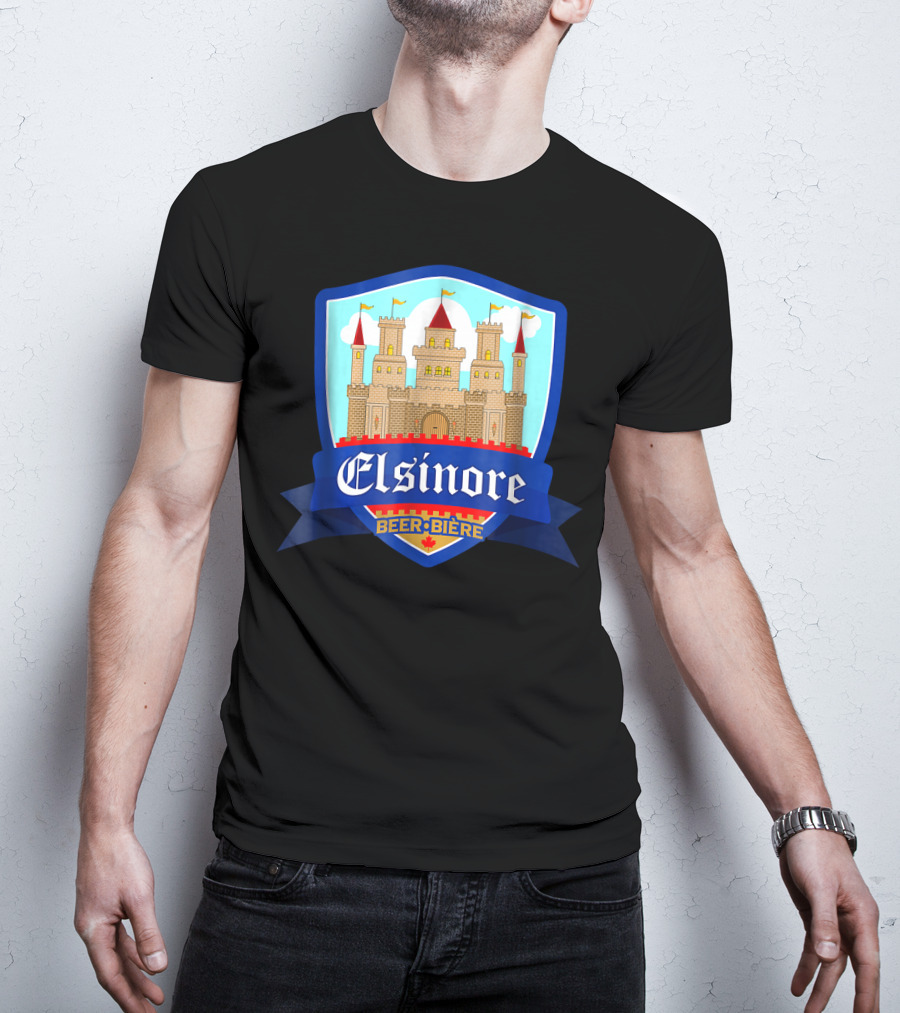 Elsinore Beer Biere Funny 80s Castle Crest T-Shirt