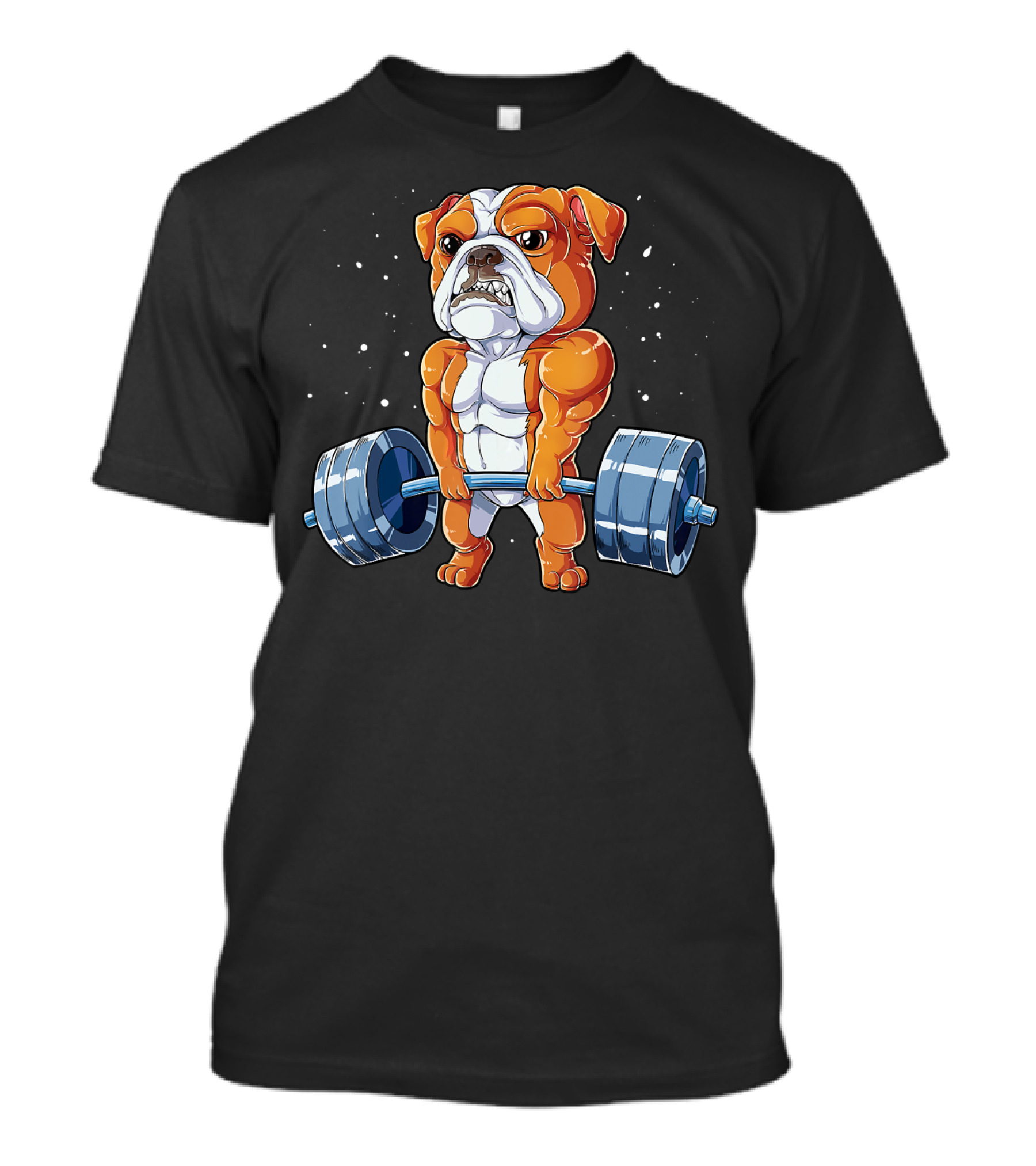 English Bulldog Weightlifting Humor Barbell Challenge T-Shirt