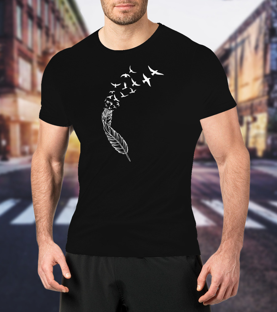Feather Birds In Flight Street Cool T-Shirt