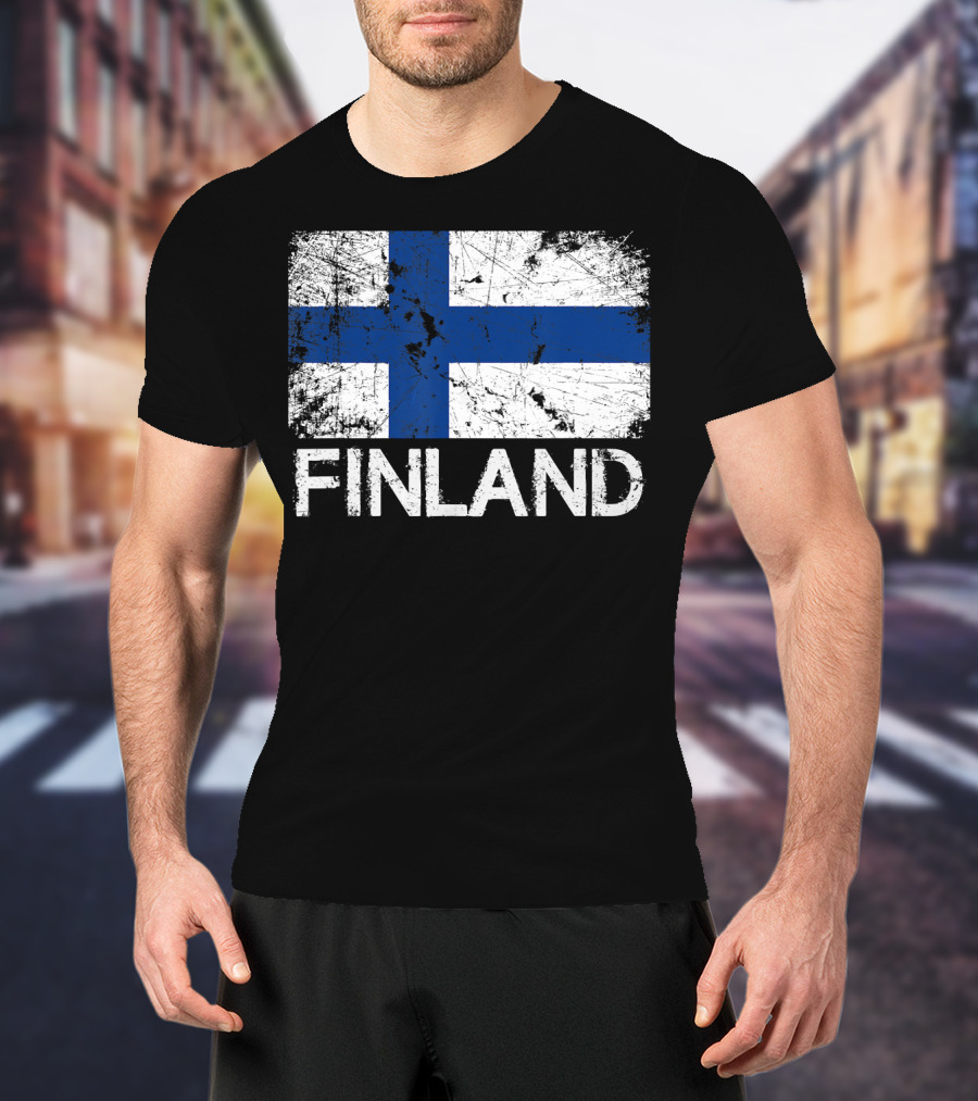 Finnish Flag Finland Vintage Made In Finla T-Shirt