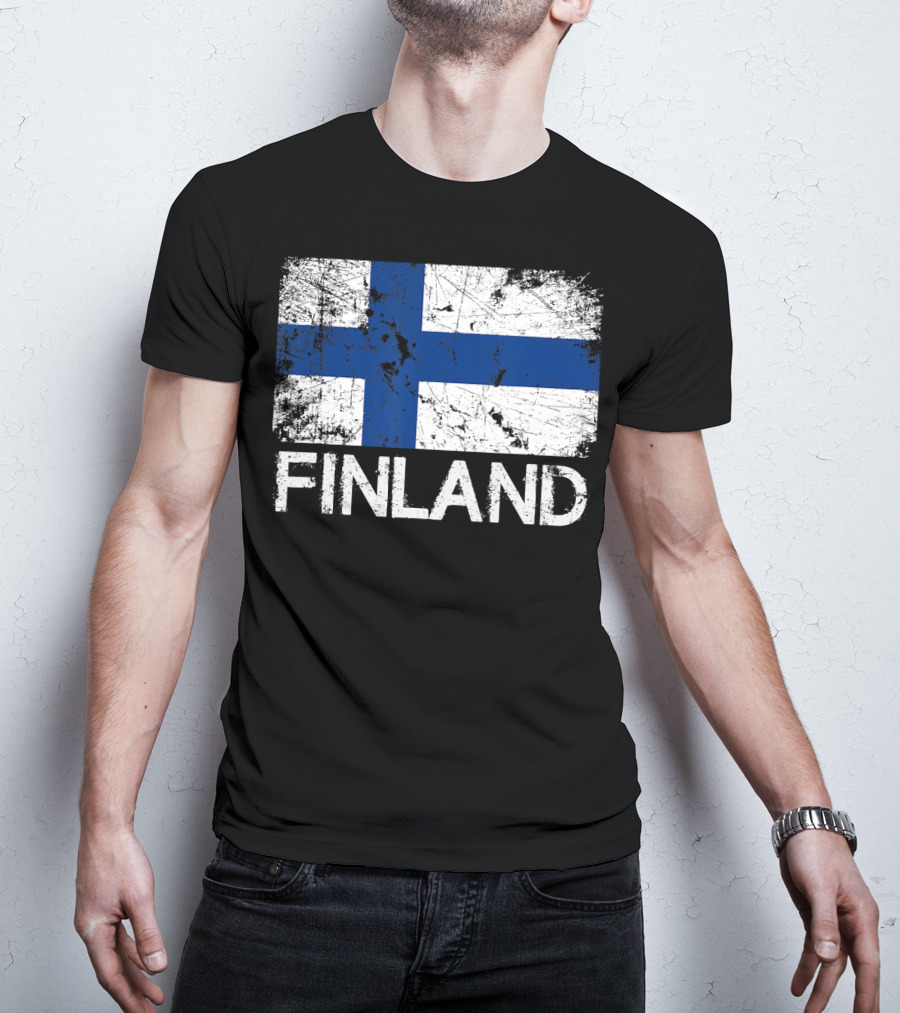 Finnish Flag Finland Vintage Made In Finla T-Shirt