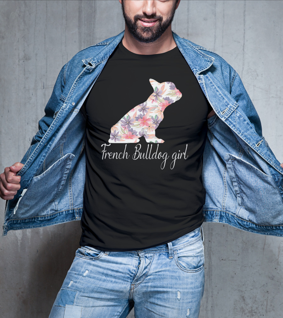 Floral French Bulldog Girl Love T-Shirt