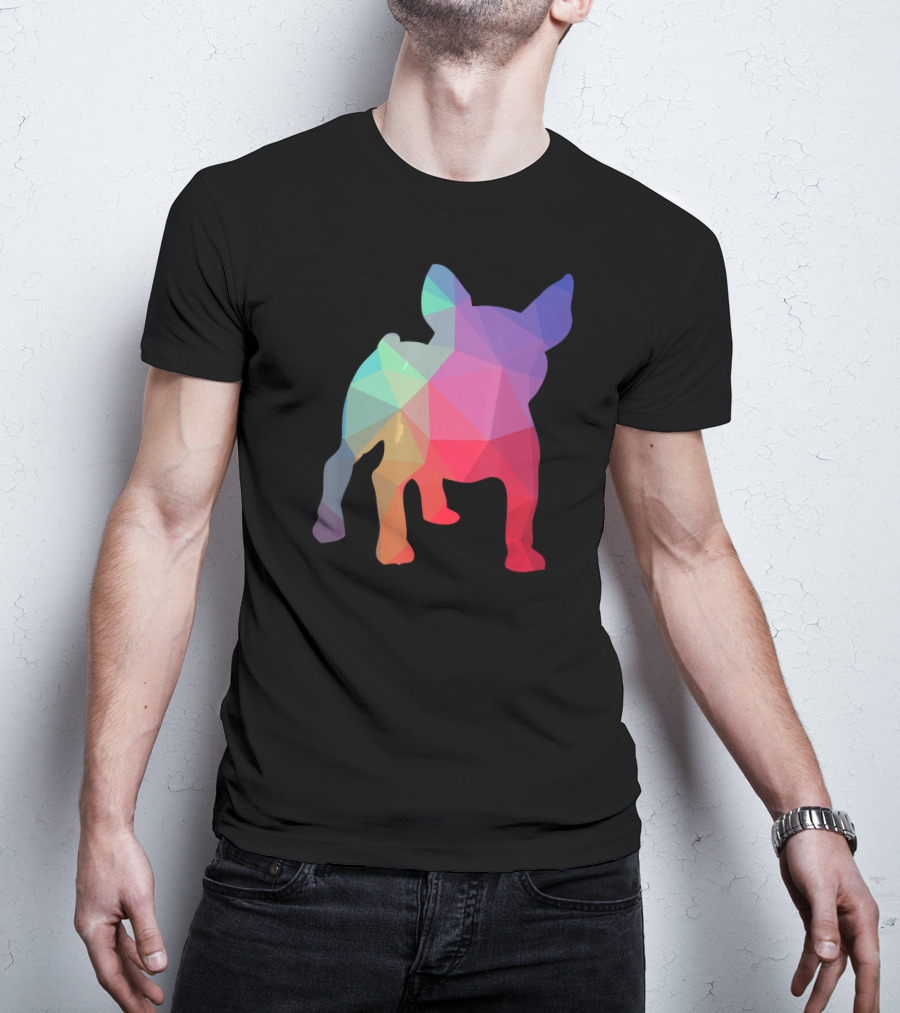 French Bulldog Lovers Rainbow Poly T-Shirt