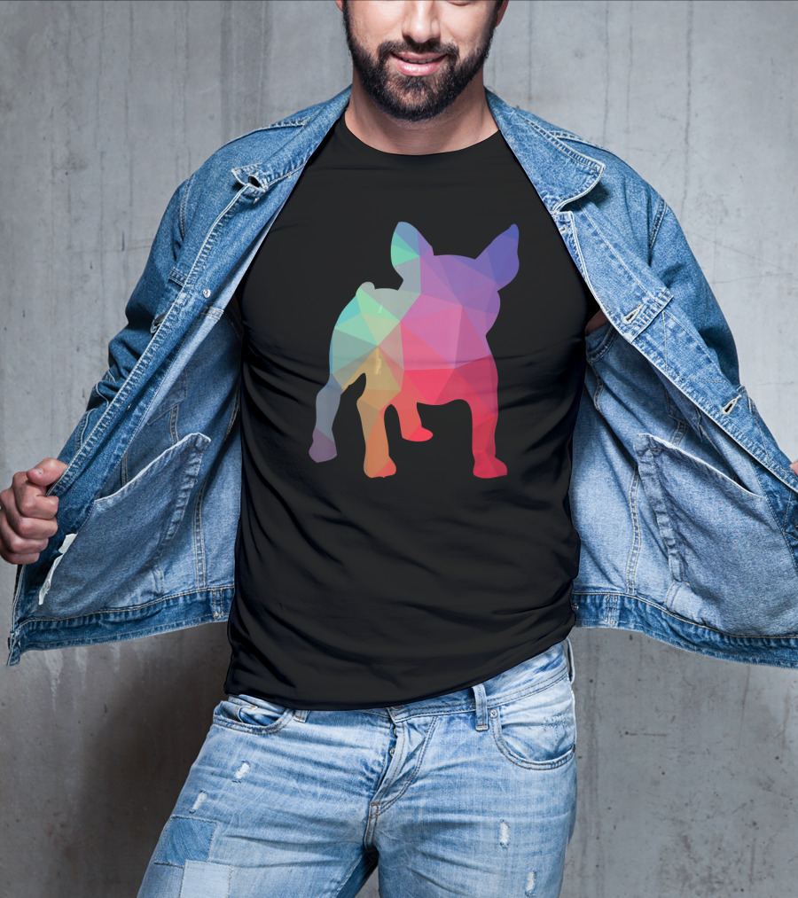 French Bulldog Lovers Rainbow Poly T-Shirt