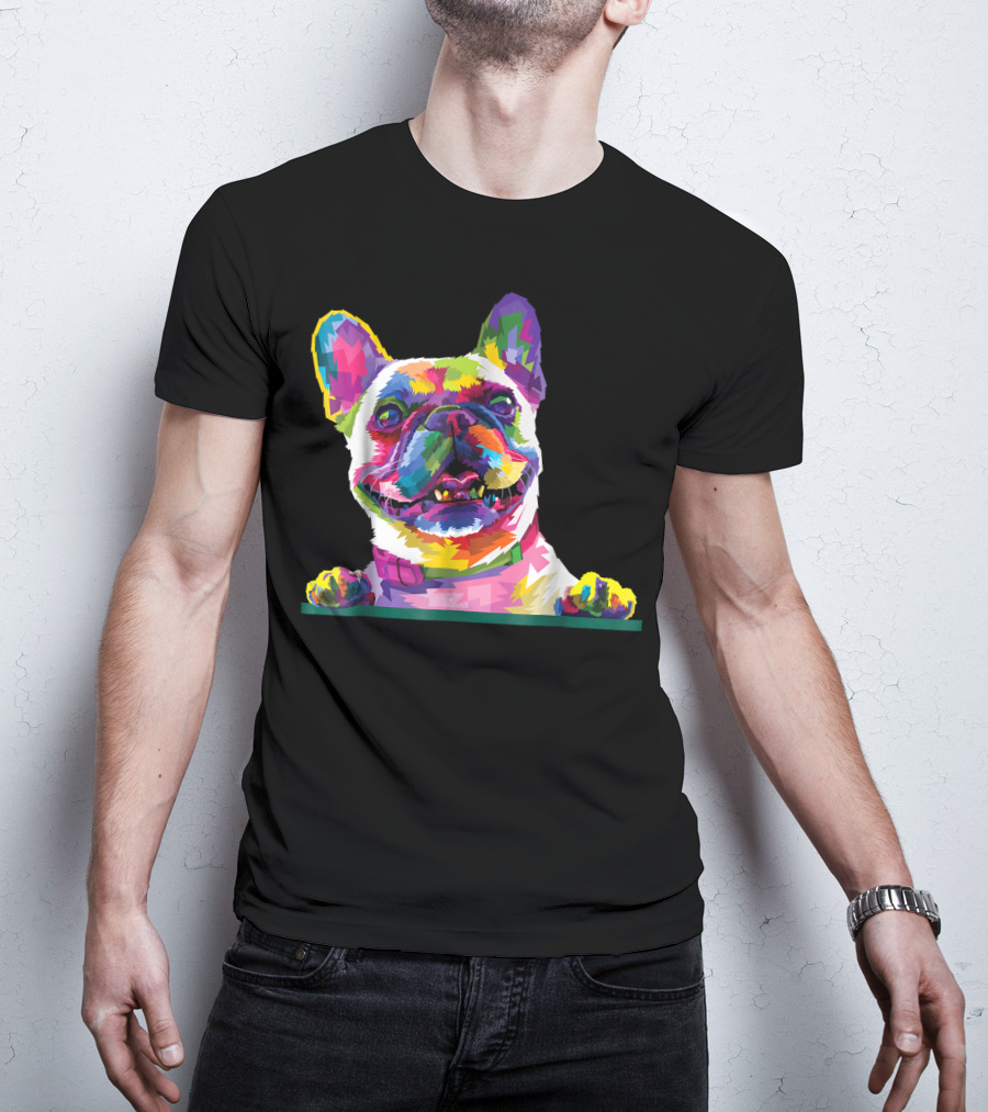 French Bulldog Colorful Dog Pop T-Shirt