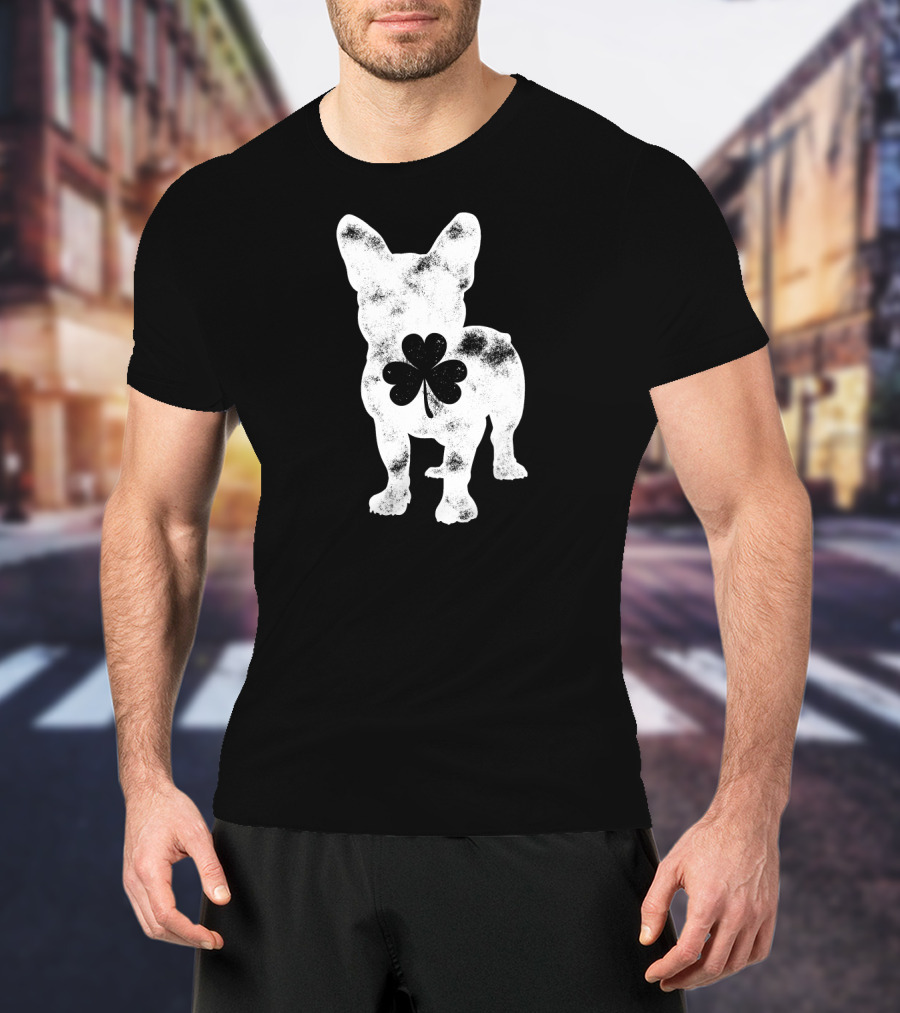French Bulldog St Patricks Day Boys Men Dog Shamrock T-Shirt