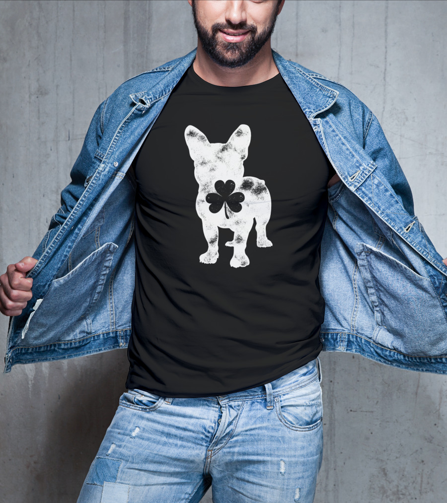 French Bulldog St Patricks Day Boys Men Dog Shamrock T-Shirt
