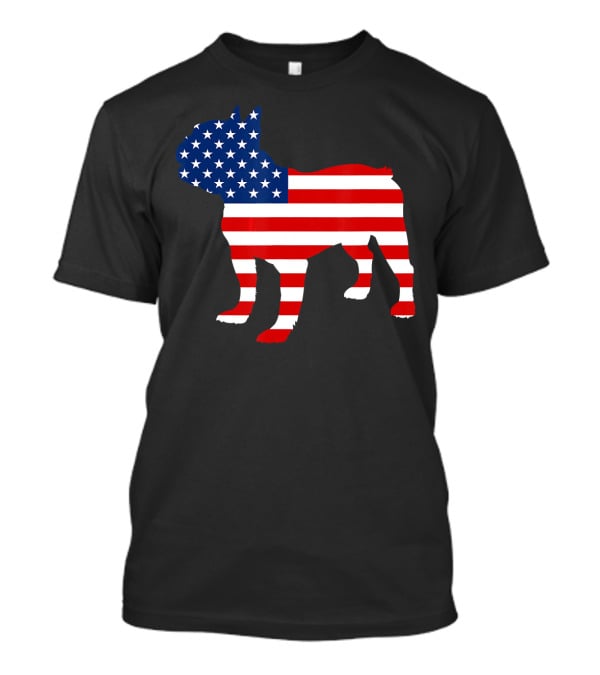 French Bulldog American Flag Fourth Of July USA T-Shirt