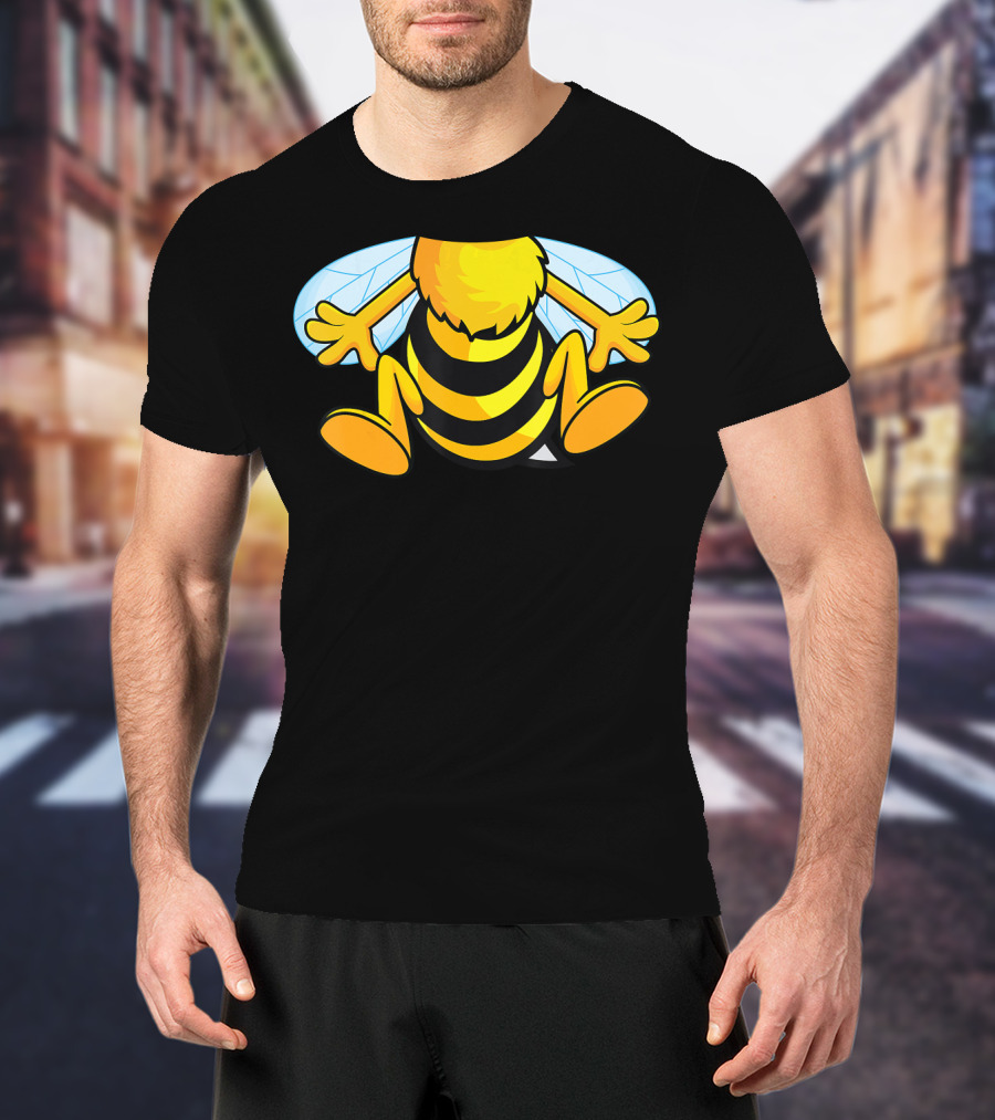 Funny Bee Costume Easy Honeybee Hall Buzzing Bumblebee Stripes T-Shirt