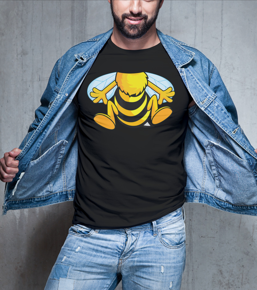 Funny Bee Costume Easy Honeybee Hall Buzzing Bumblebee Stripes T-Shirt