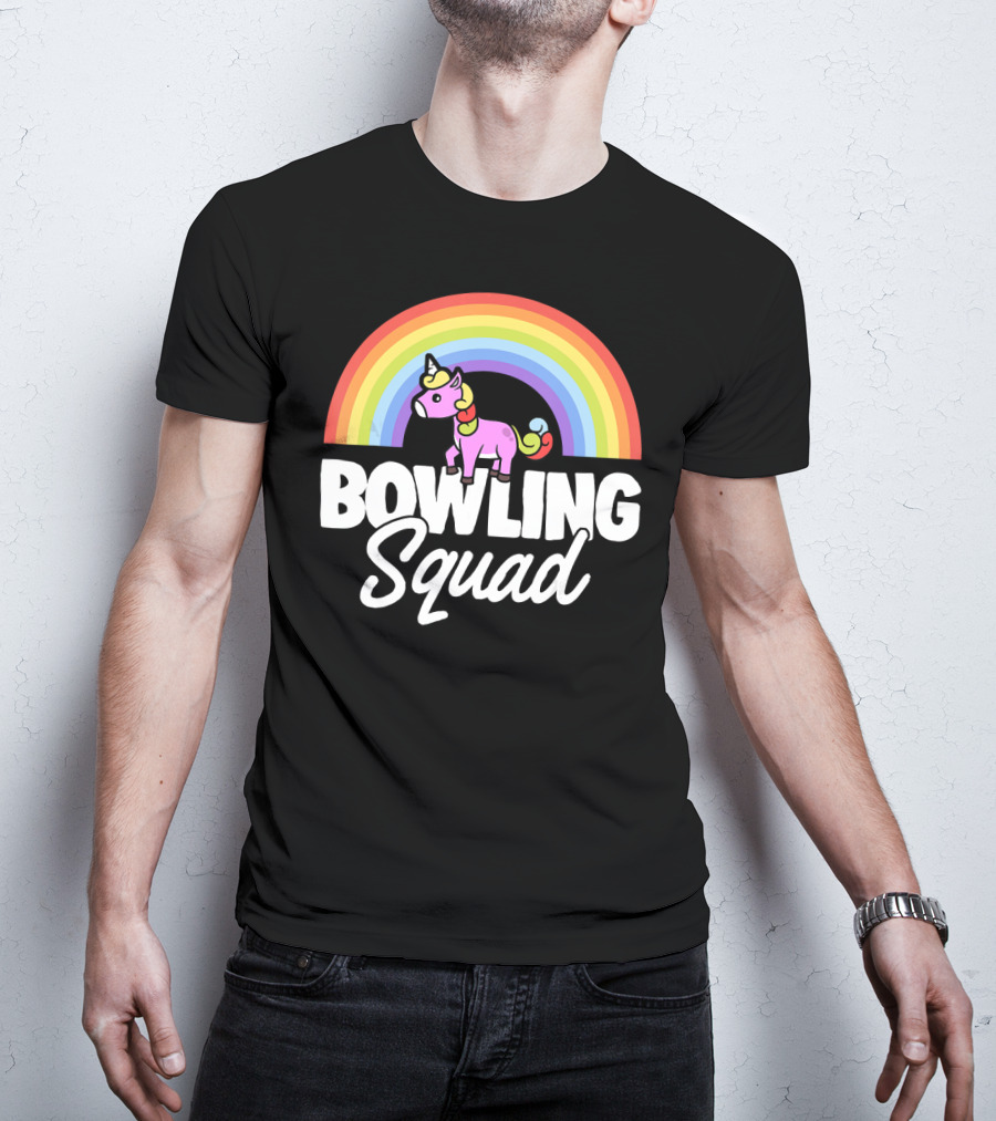 Bowling Squad Funny Unicorn Rainbow T-Shirt