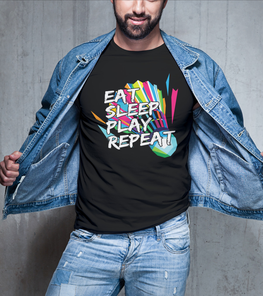Eat Sleep Play Repeat Badminton Shuttlecock T-Shirt