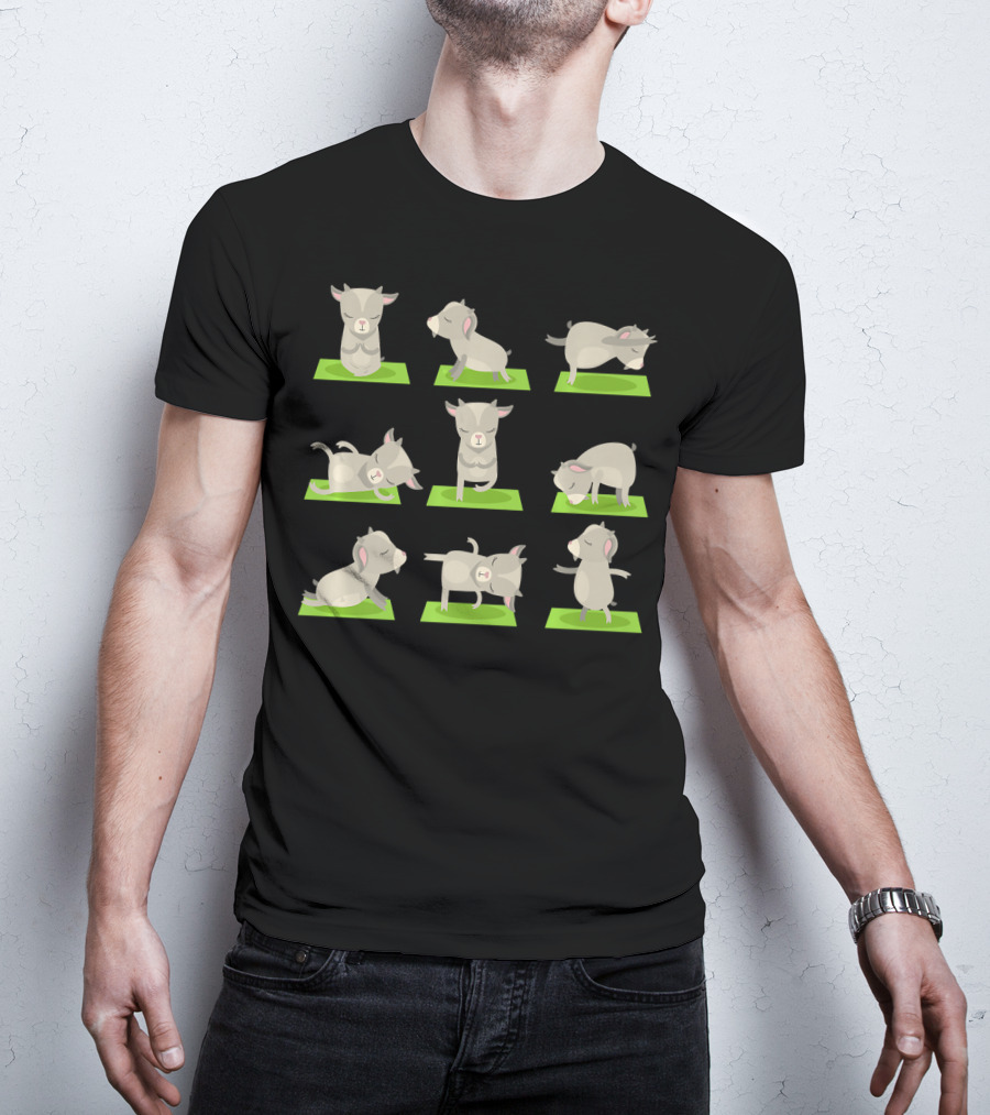 Goat Yoga Mat Poses Funny Yoga Goat T-Shirt