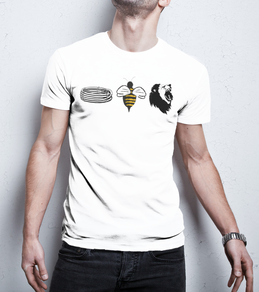 Barbed Bee Lion Funny Vintage Animal Joke Pun T-Shirt