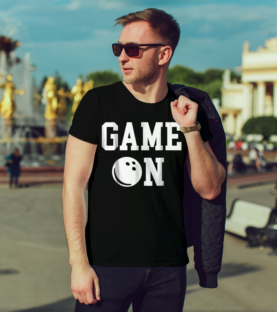 GAME ON Bowling Ball Icon Strike T-Shirt