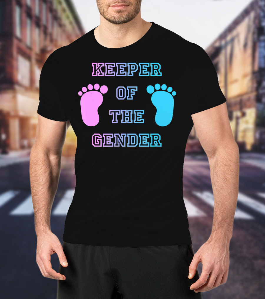 Keeper Of The Gender Pink Blue Footprints T-Shirt