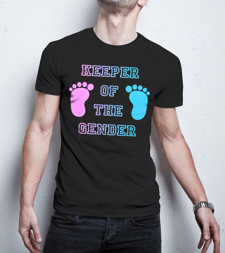Keeper Of The Gender Pink Blue Footprints T-Shirt