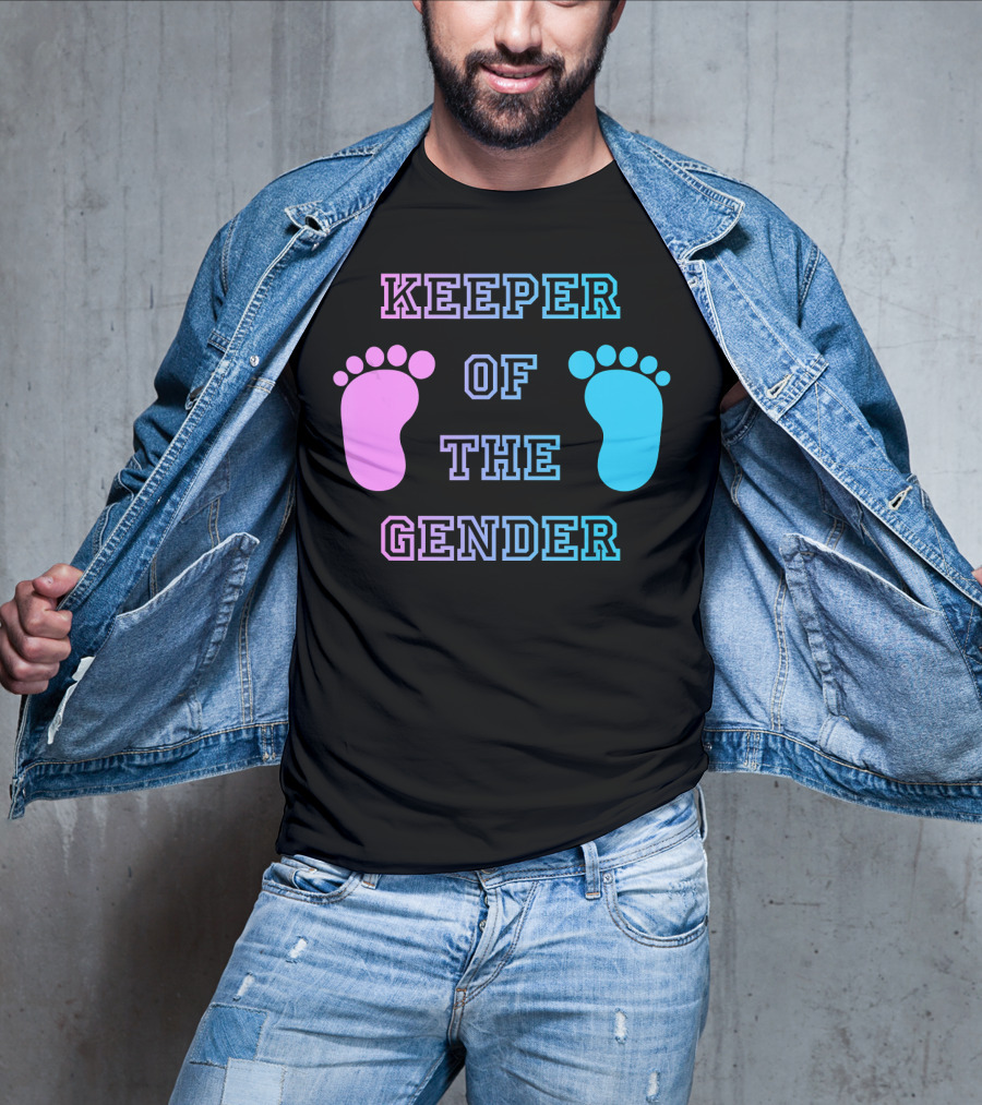 Keeper Of The Gender Pink Blue Footprints T-Shirt