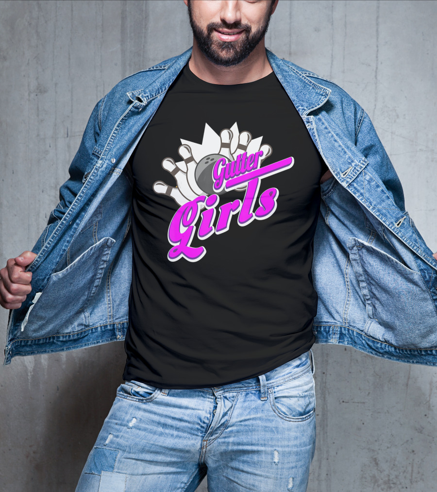 Gutter Girls Bowling Ball Pin Bowler Retro T-Shirt
