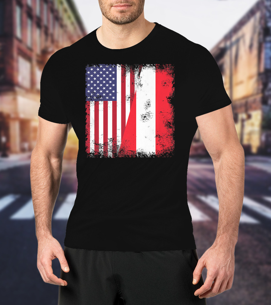 USA Austrian Flag Vintage Austria U T-Shirt