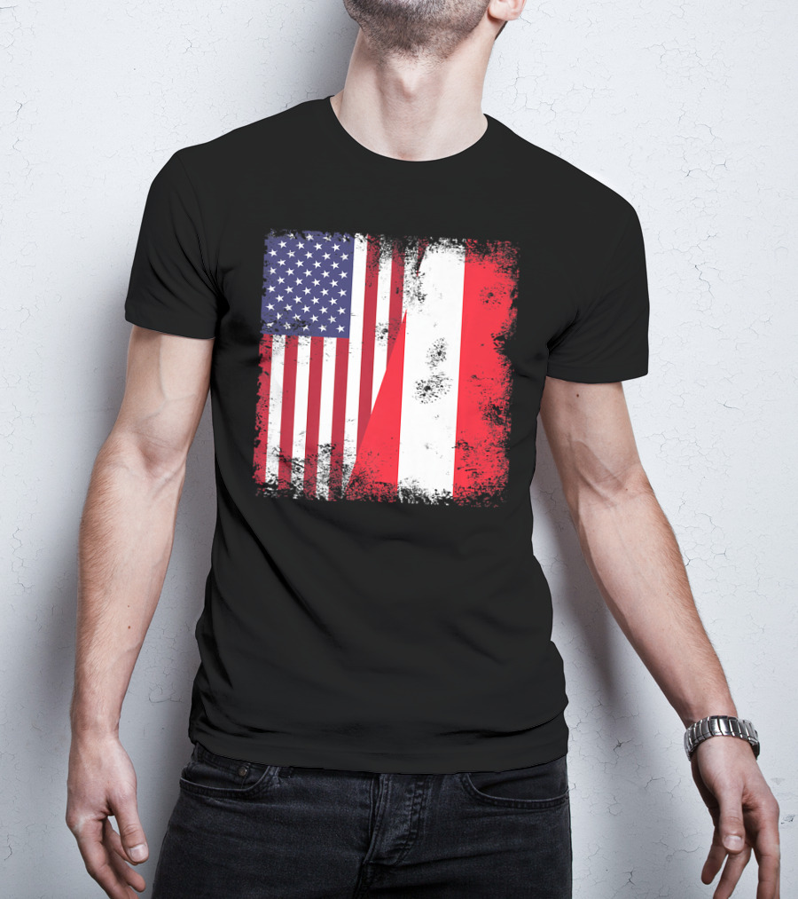 USA Austrian Flag Vintage Austria U T-Shirt