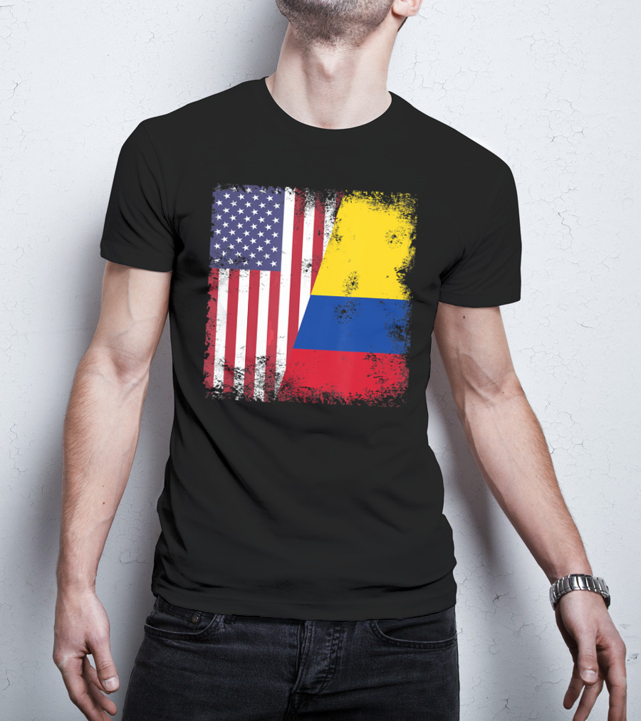 Half Colombian Half American Flag T-Shirt