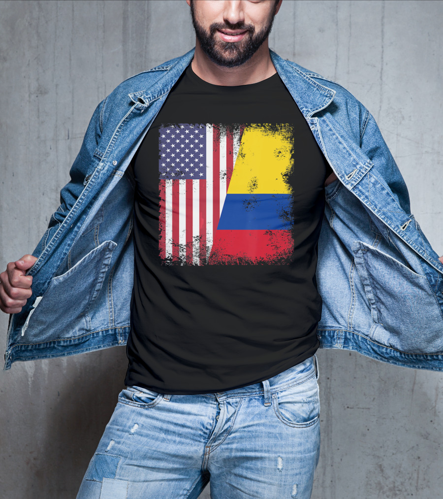Half Colombian Half American Flag T-Shirt