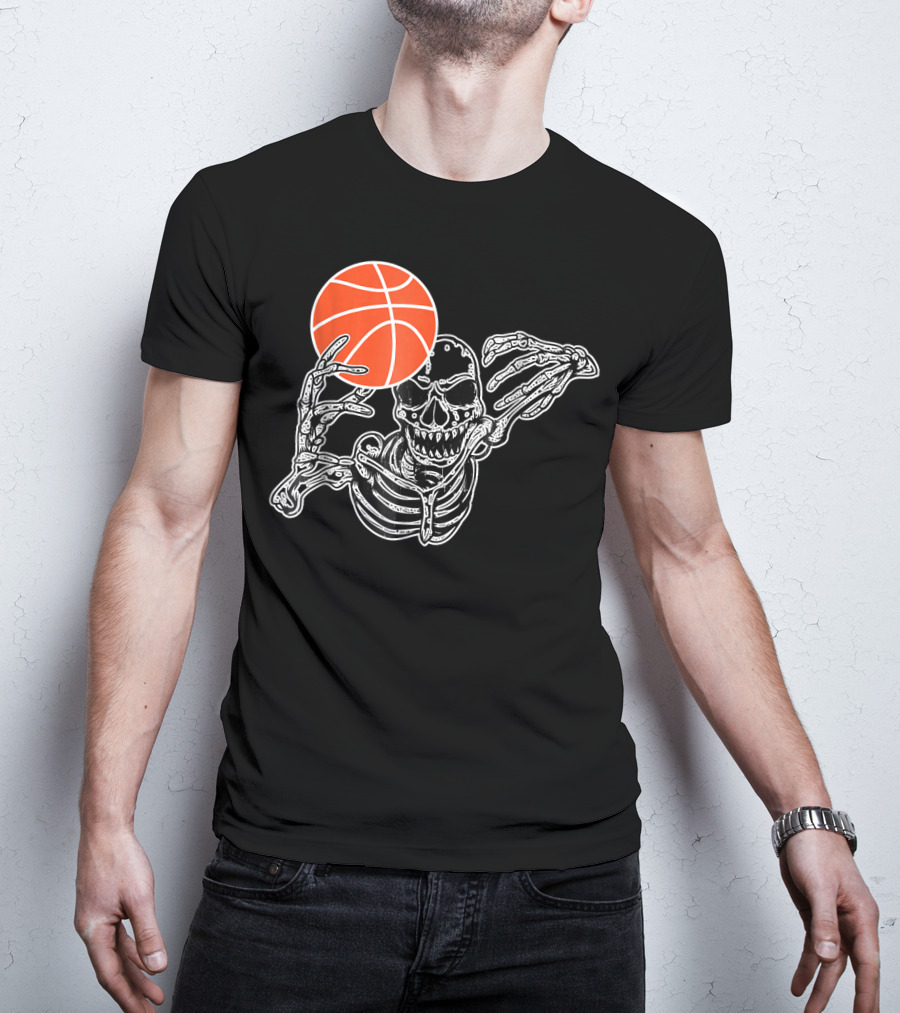 Halloween Skeleton Basketball Player Skul Dunking Spooky Slam T-Shirt
