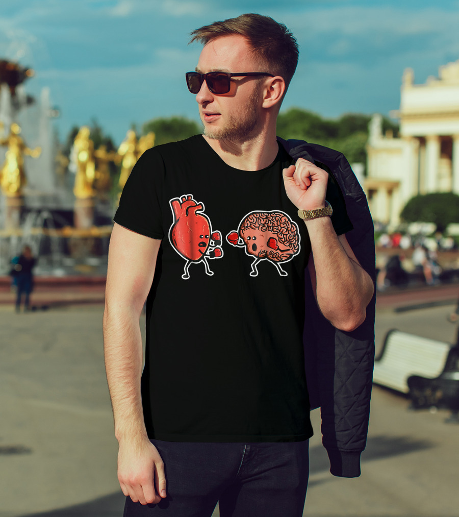 Heart And Brain Boxing Match Showdown T-Shirt
