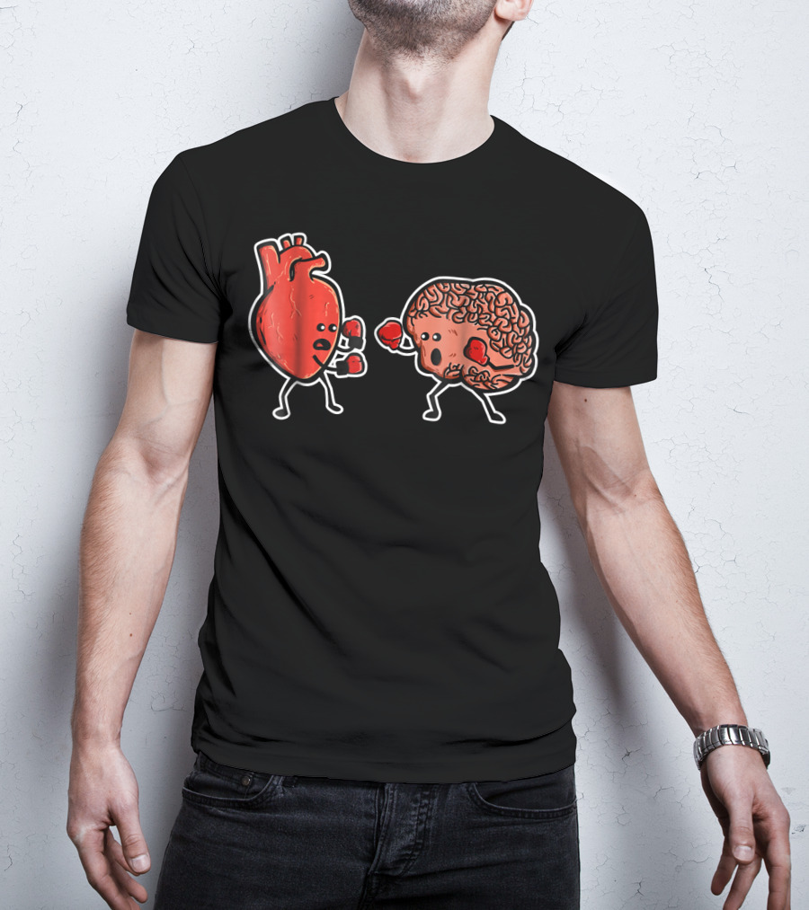 Heart And Brain Boxing Match Showdown T-Shirt