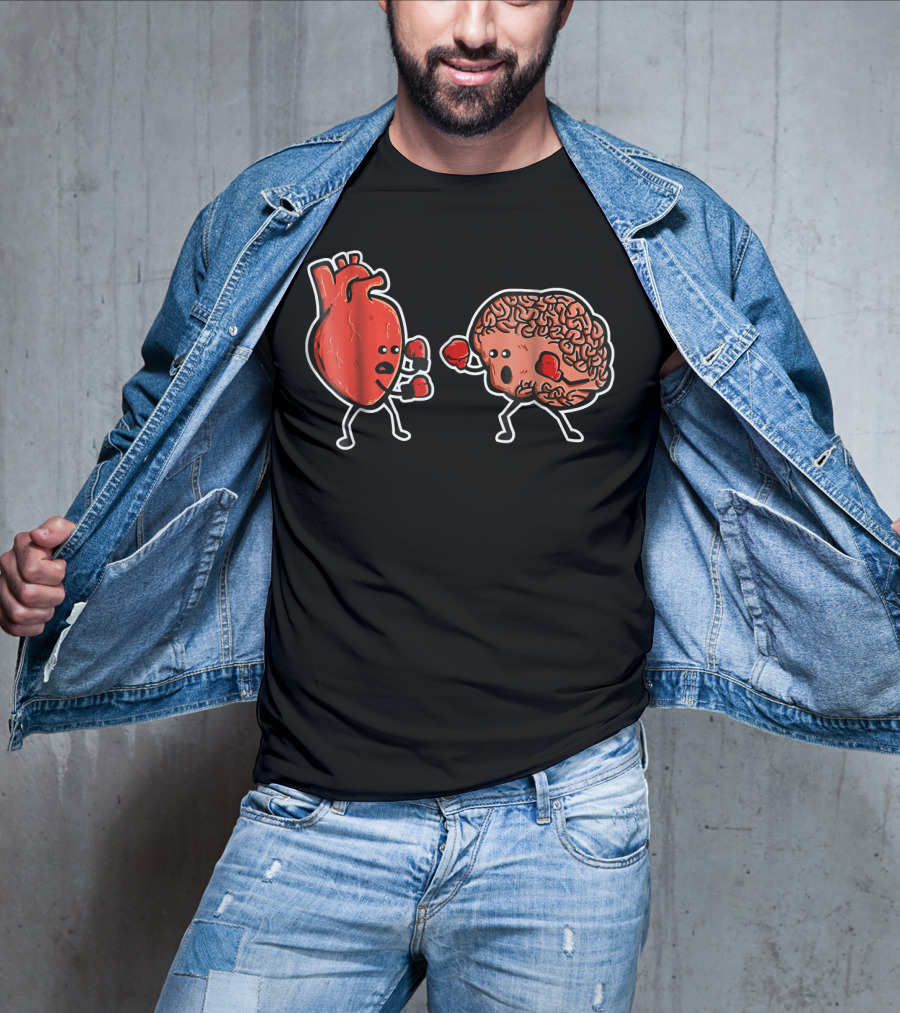 Heart And Brain Boxing Match Showdown T-Shirt