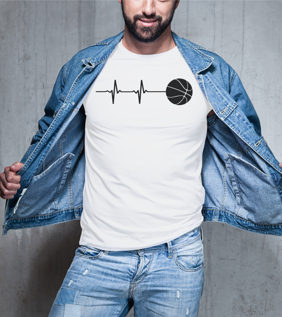 Heartbeat Basketball Player Pulse Path T-Shirt