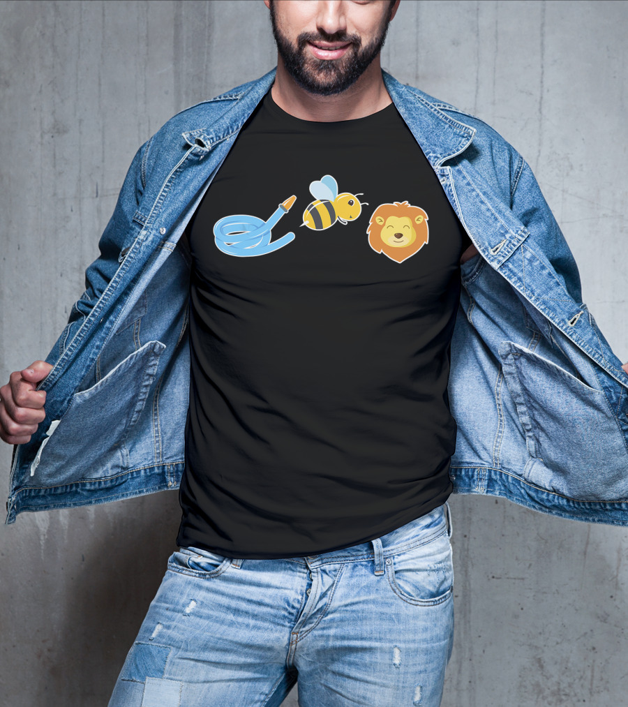 Hose Bee Lion Animal Funny Graphic Tee Wordplay T-Shirt