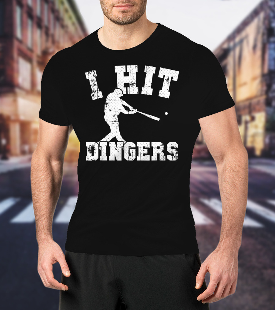 I Hit Dingers Baseball Batting T-Shirt