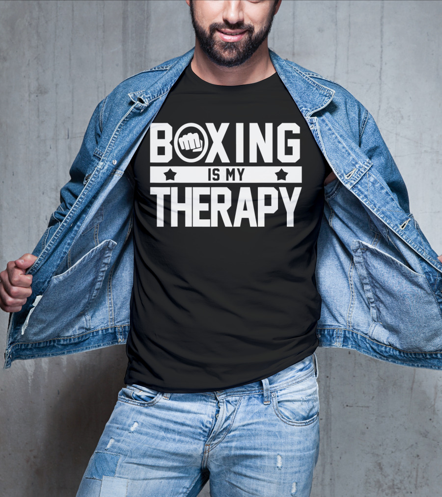 Boxing Is My Therapy Fist Icon Boxing Therapy T-Shirt