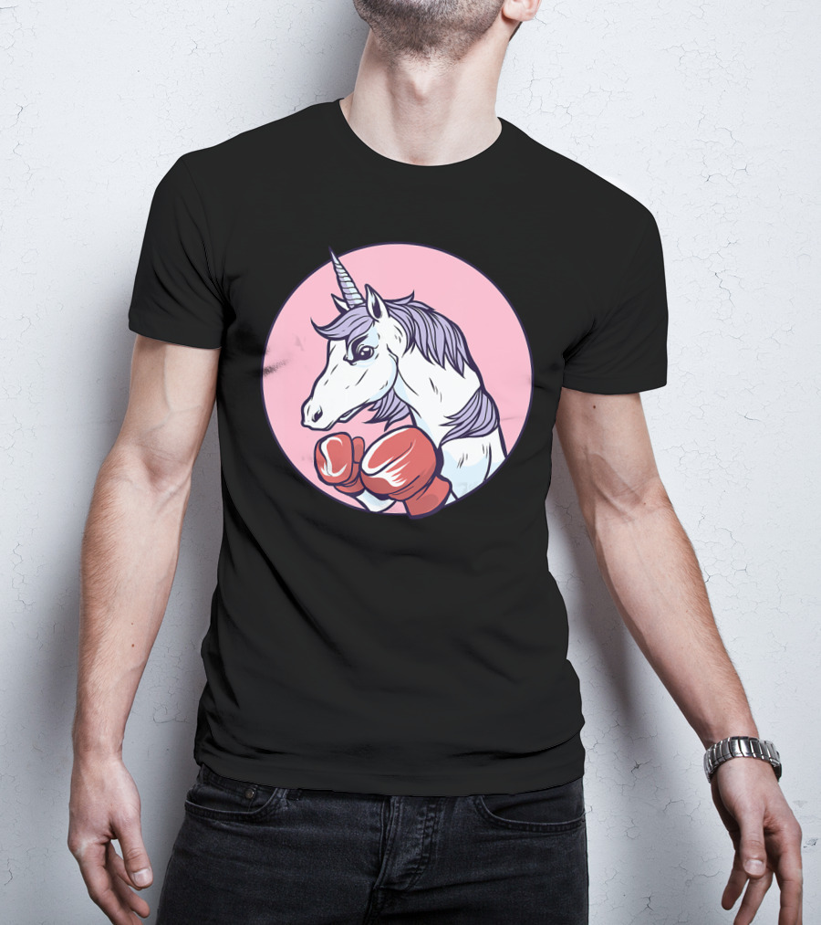 Unicorn Boxing Punchin' Power With Gloves T-Shirt