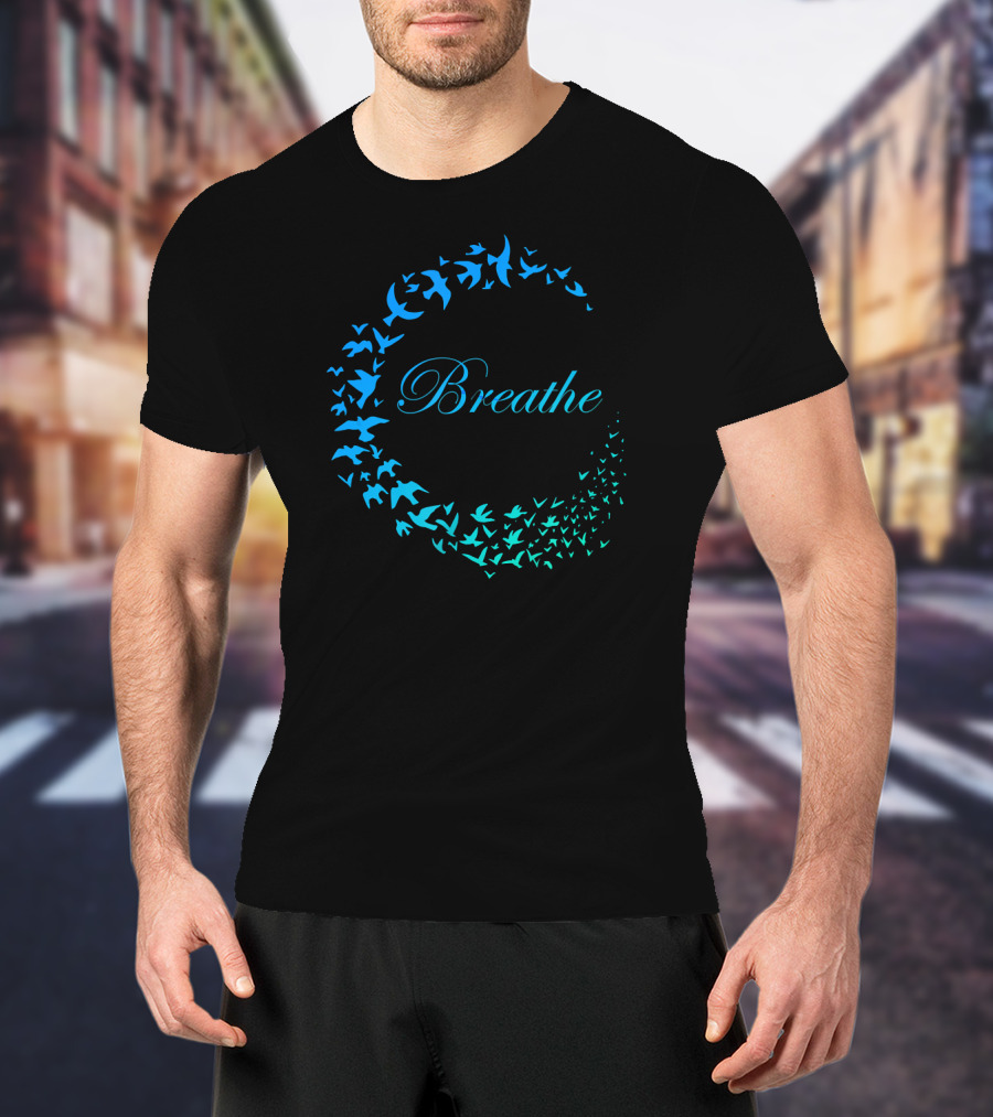 Breathe Inhale Exhale Take Flight Bird Circle T-Shirt